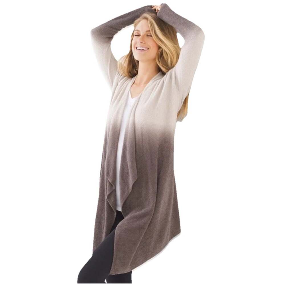 Barefoot Dreams Calypso CozyChic Lite Cardigan Womens S/M Ombre Waterfall Wrap